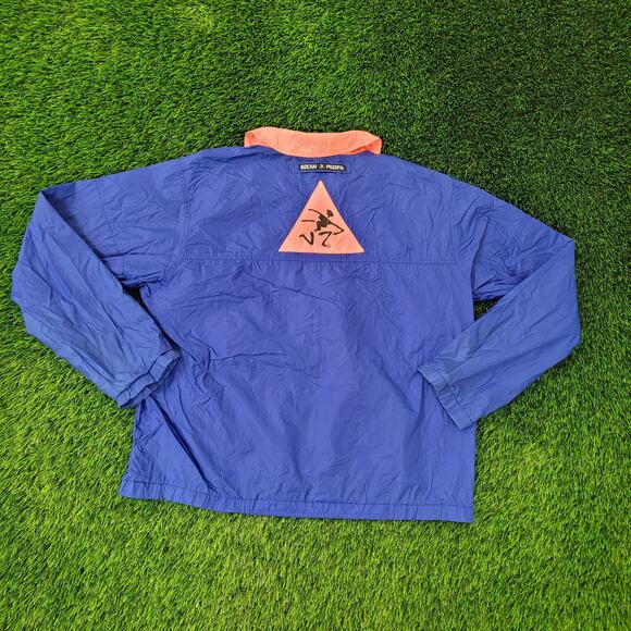 Vintage 80s Ocean-Pacific 1/2 Zip Anorak XL 25x26 Blue - Picture 2 of 16